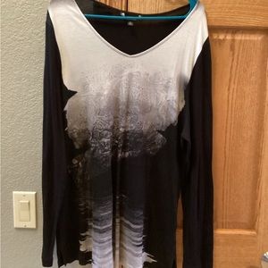 Simply Vera Wang XL burnout Long sleeve top